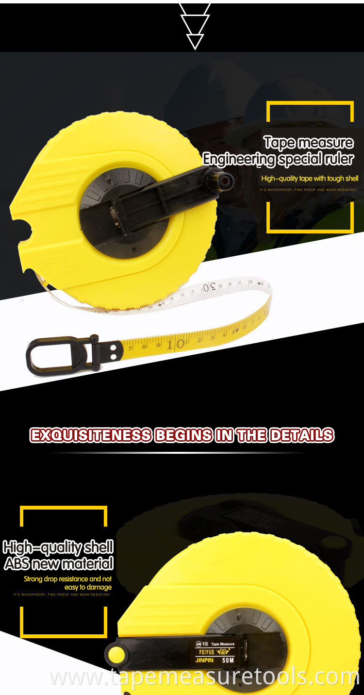 Factory direct sales portable new 50 meter fiberglass long tape measure soft measuring tape